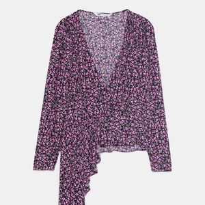 NWT Zara Floral Print Blouse